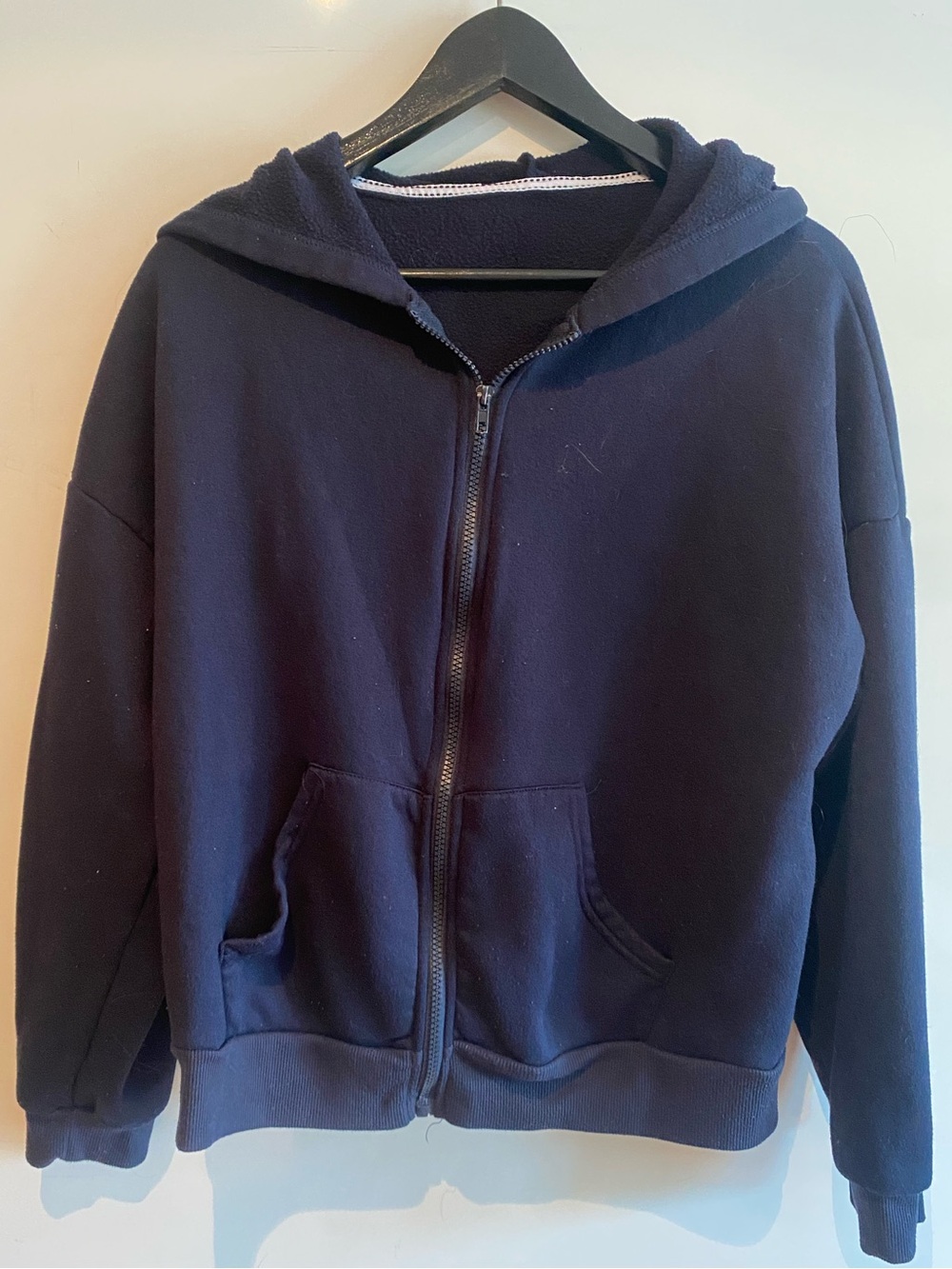 Navy Zip-Up Hoodie - Classic Hooded Sweatshirt